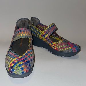 Bernie Mev. Lulia Multicolored Wedge Clogs, 38